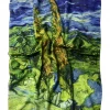 Mooch-andover Scarves, Gloves & Headbands Van Gogh Two Poplars Print Frayed Hem Scarf