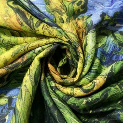 Mooch-andover Scarves, Gloves & Headbands Van Gogh Two Poplars Print Frayed Hem Scarf