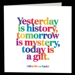 Mooch..... Quotable Greetings Card - Yesterday Is History.....