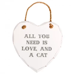 Mooch..... All You Need Is Love And A Cat Heart Sign Home Furnishings And Gifts