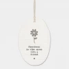 Mooch-andover East Of India Porcelain Oval Message Hanger - "Happiness Is Time Spent With A Friend" East Of India Gifts