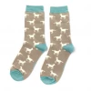 Mooch-andover Miss Sparrow Bamboo Ladies Socks - Horses Light Grey