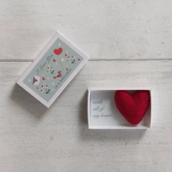 Mooch..... Wool Felt Heart And Love Message In A Matchbox