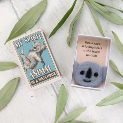 Mooch..... New Arrivals Wool Felt Koala Bear Spirit Animal In A Matchbox