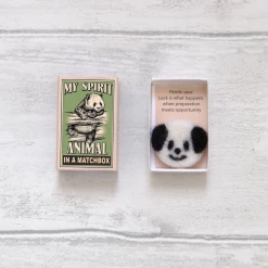 Mooch..... Wool Felt Panda Spirit Animal In A Matchbox New Arrivals