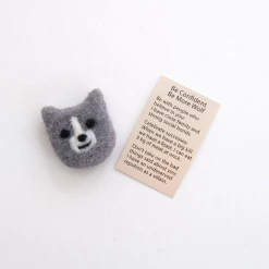Mooch..... Wool Felt Wolf Spirit Animal In A Matchbox New Arrivals