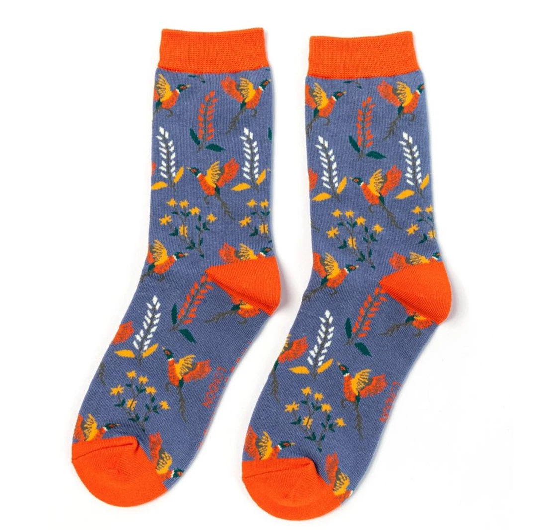 Best Pirce π Mooch-andover Miss Sparrow Bamboo Ladies 𧦠Socks - Pheasants & Flowers Denim π 1 Mooch-andover Miss Sparrow Bamboo Ladies Socks - Pheasants & Flowers Denim