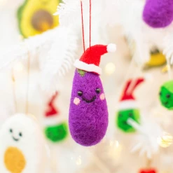 Mooch..... Felt Aubergine Christmas Tree Decoration New Arrivals