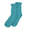 Mooch-andover Ruffle Top Socks Turquoise