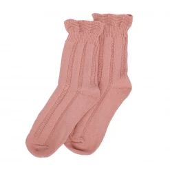 Mooch-andover Ruffle Top Socks Pink