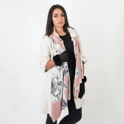 Mooch..... Rosie Floral Wrap Scarf - Pink New Arrivals