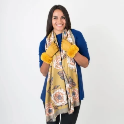 Mooch..... New Arrivals Carrie Rose Wrap Scarf - Ochre