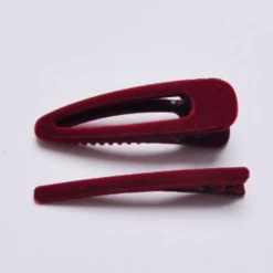 Mooch..... Set Of Two Velvet Hair Clips - Burgandy New Arrivals