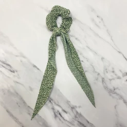 Mooch..... Hair Scrunchie With Tails - Green/Cream New Arrivals
