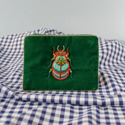 Mooch..... My Doris Velvet Forest Green Beetle Coin Purse