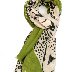 Mooch..... Tiger And Leopard Print Scarf Green Scarves, Gloves & Headbands