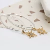 Mooch..... Peace Of Mind Silver Plated Wire Earrings With Gold And Crystal Star