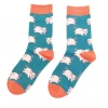 Mooch-andover Miss Sparrow Bamboo Ladies Socks - Piglets Teal