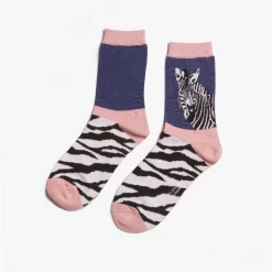 Mooch-andover Miss Sparrow Bamboo Ladies Socks - Zebra Navy