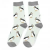 Mooch-andover Miss Sparrow Bamboo Ladies Socks - Cute Puffins Duck Egg