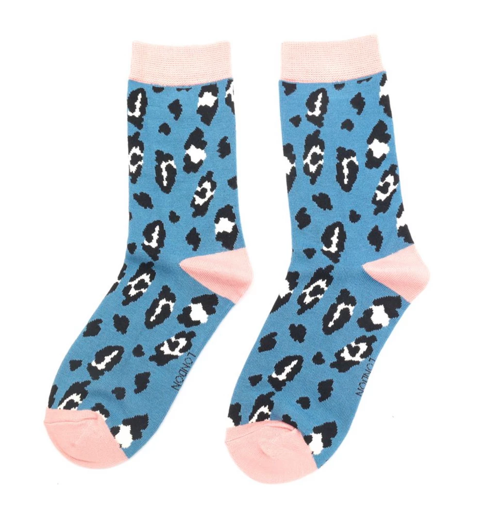 Best Sale β¨ Mooch-andover Miss Sparrow Bamboo Ladies 𧦠Socks -Leopard Spot Denim π 1 Mooch-andover Miss Sparrow Bamboo Ladies Socks -Leopard Spot Denim
