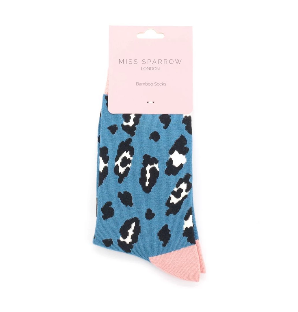 Best Sale β¨ Mooch-andover Miss Sparrow Bamboo Ladies 𧦠Socks -Leopard Spot Denim π 2 Mooch-andover Miss Sparrow Bamboo Ladies Socks -Leopard Spot Denim