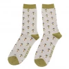 Mooch-andover Mr Heron Bamboo Mens Socks - Honey Bees Grey
