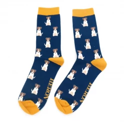 Mooch-andover Mr Heron Socks - Mini Jack Russells Navy
