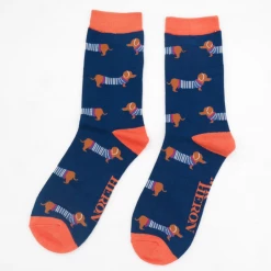 Mooch-andover Mr Heron Socks - Parisian Pups Navy