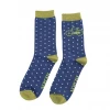 Mooch-andover Mr Heron Bamboo Mens Socks - Bike & Spots Navy