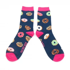 Mooch-andover Gifts For Teachers Mr Heron Bamboo Mens Socks - Doughnuts Navy