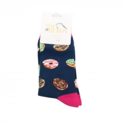 Mooch-andover Gifts For Teachers Mr Heron Bamboo Mens Socks - Doughnuts Navy
