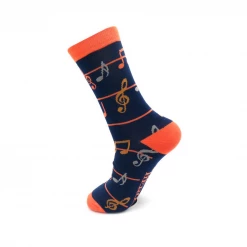 Mooch-andover Mr Heron Bamboo Mens Socks - Multicolour Music Notes Navy