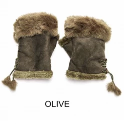 Best Sale 👏 Mooch..... Fingerless Gloves With Faux Fur Cuff ⌛ 16 Mooch..... Fingerless Gloves With Faux Fur Cuff