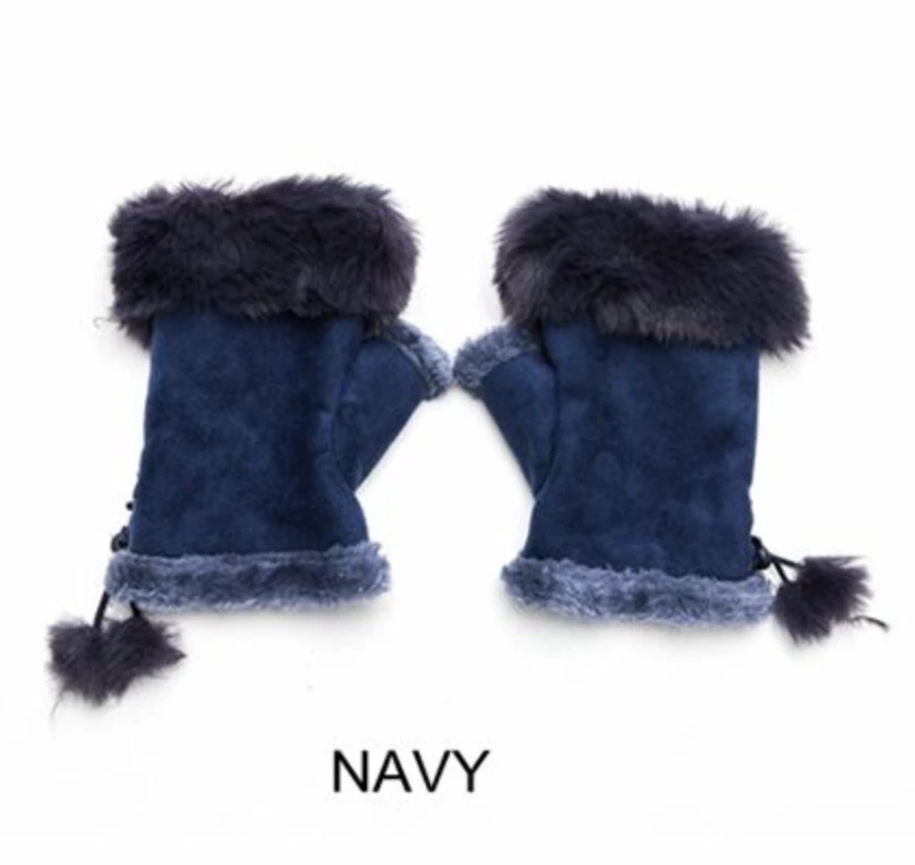 Best Sale 👏 Mooch..... Fingerless Gloves With Faux Fur Cuff ⌛ 7 Mooch..... Fingerless Gloves With Faux Fur Cuff