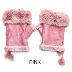 Mooch..... Fingerless Gloves With Faux Fur Cuff