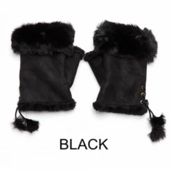 Best Sale 👏 Mooch..... Fingerless Gloves With Faux Fur Cuff ⌛ 13 Mooch..... Fingerless Gloves With Faux Fur Cuff