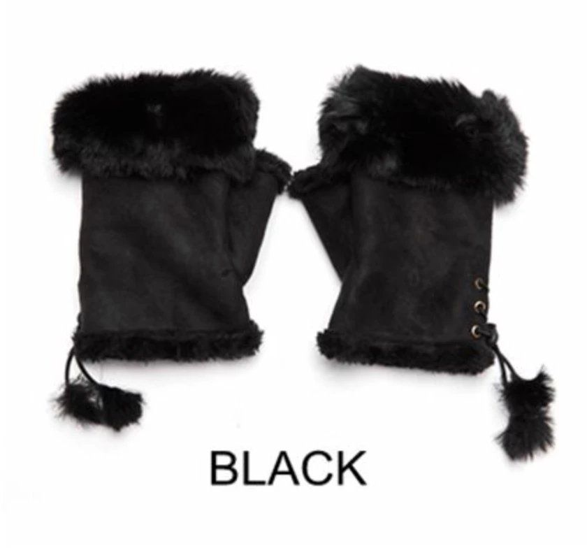 Best Sale 👏 Mooch..... Fingerless Gloves With Faux Fur Cuff ⌛ 5 Mooch..... Fingerless Gloves With Faux Fur Cuff