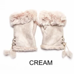 Best Sale 👏 Mooch..... Fingerless Gloves With Faux Fur Cuff ⌛ 12 Mooch..... Fingerless Gloves With Faux Fur Cuff
