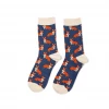 Mooch-andover Miss Sparrow Bamboo Ladies Socks - Corgis Navy