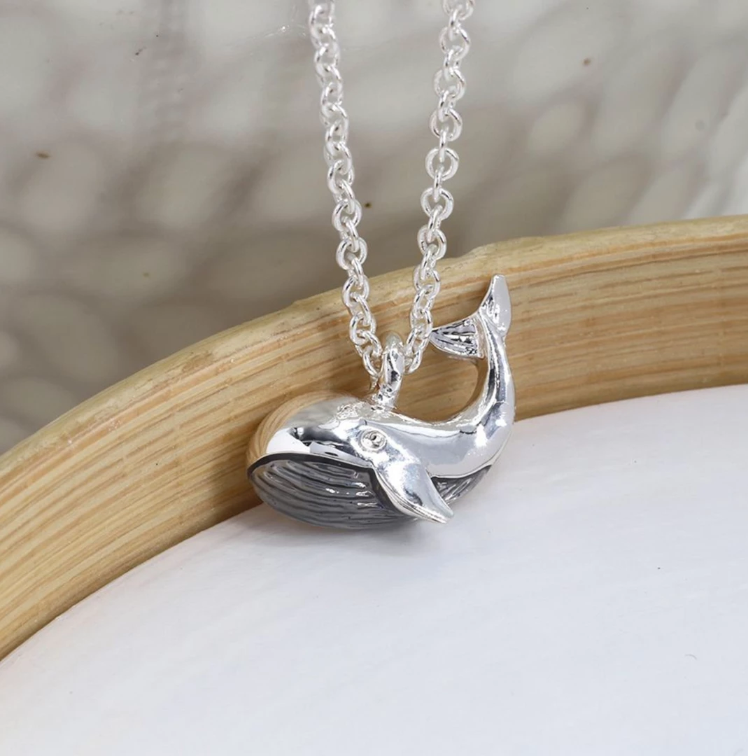 Discount π€© Mooch..... Peace Of Mind Silver Plated And Grey Enamel Whale Necklace Gifts For Teachers β 1 Mooch..... Peace Of Mind Silver Plated And Grey Enamel Whale Necklace Gifts For Teachers