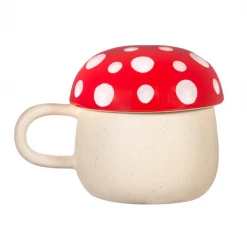 Mooch..... Red Mushroom Mug With Lid
