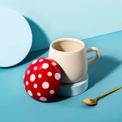 Mooch..... Red Mushroom Mug With Lid