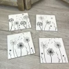 Mooch..... New Arrivals Set Of 4 Ceramic Dandelion Coasters