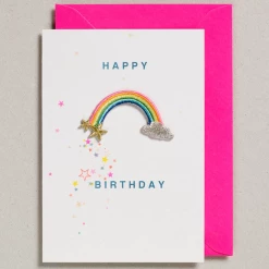 Mooch..... Iron On Patch Card Happy Birthday Rainbow