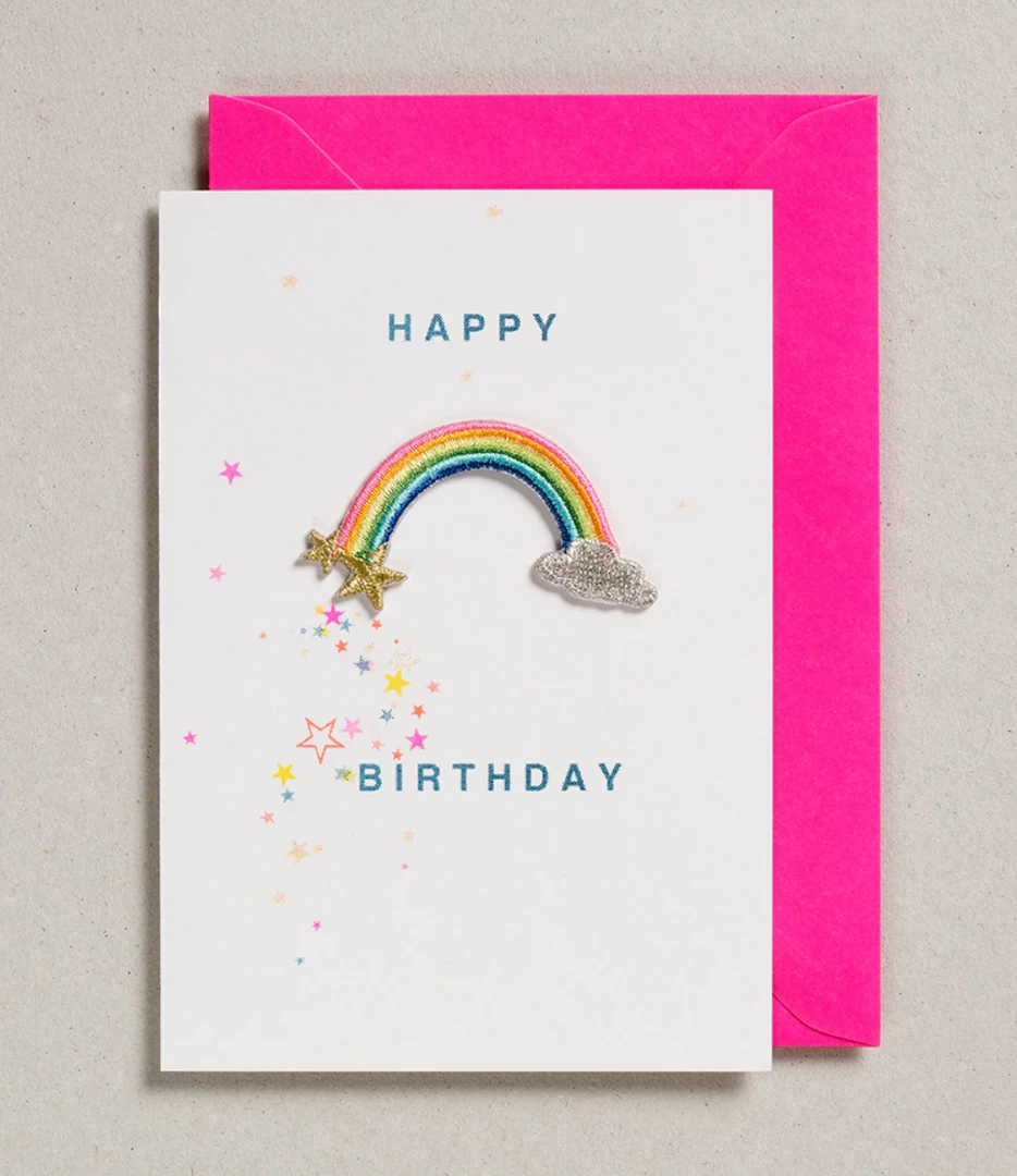 Promo π Mooch..... Iron On Patch Card Happy π₯³ Birthday Rainbow β 1 Mooch..... Iron On Patch Card Happy Birthday Rainbow