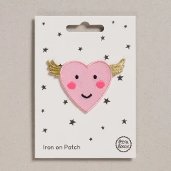 Mooch..... Iron On Patch Flying Heart