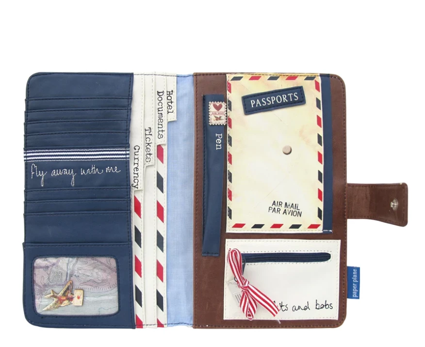 Hot Sale ๐ Mooch..... House Of Disaster Paper Plane Cream Travel Wallet ๐ 2 Mooch..... House Of Disaster Paper Plane Cream Travel Wallet