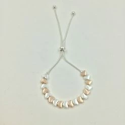 Mooch..... Adjustable Hearts Bracelet - SIlver & Rose Gold Colour Jewellery