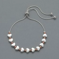 Mooch..... Adjustable Hearts Bracelet - Rose Gold Beads